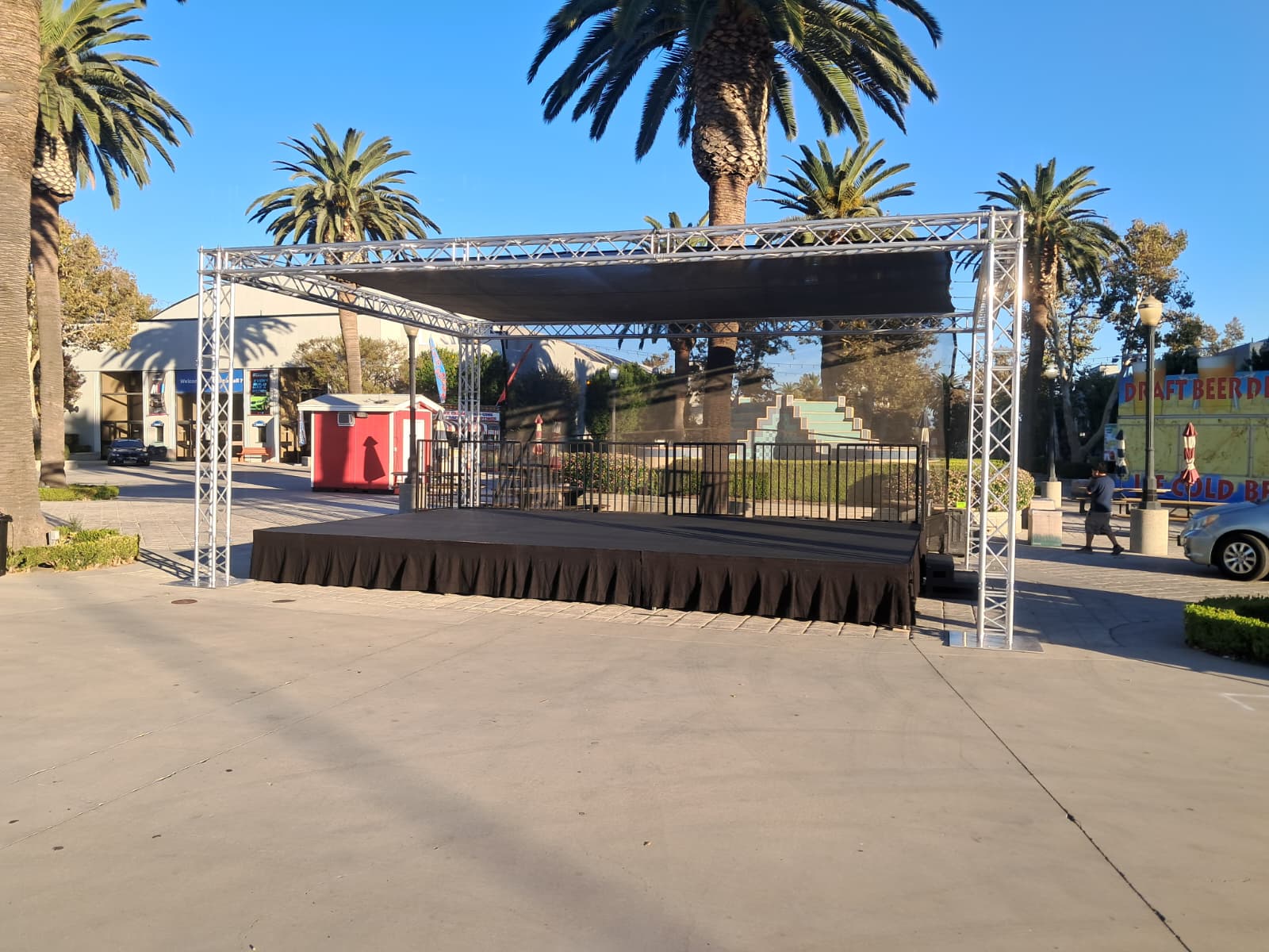 Steeldeck stage at 24x16x2, built at the Pomona Fairgrounds.