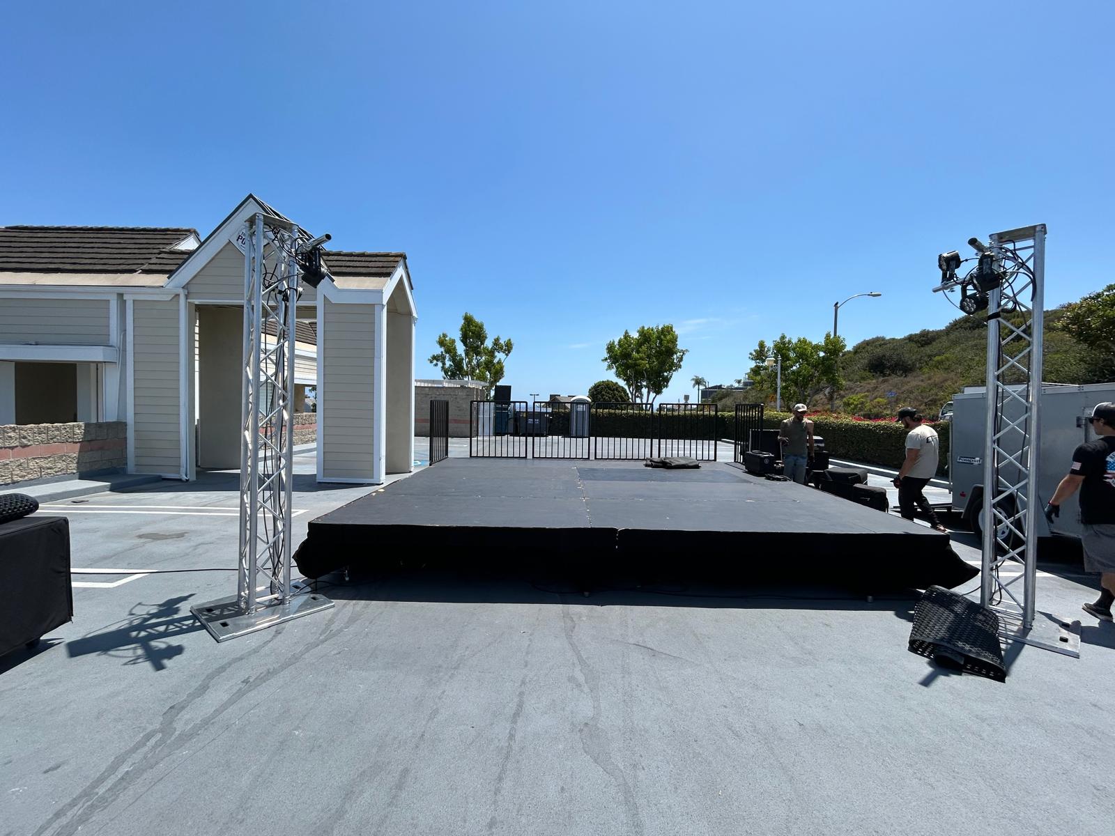 20x16 Stage With Lighting Front
