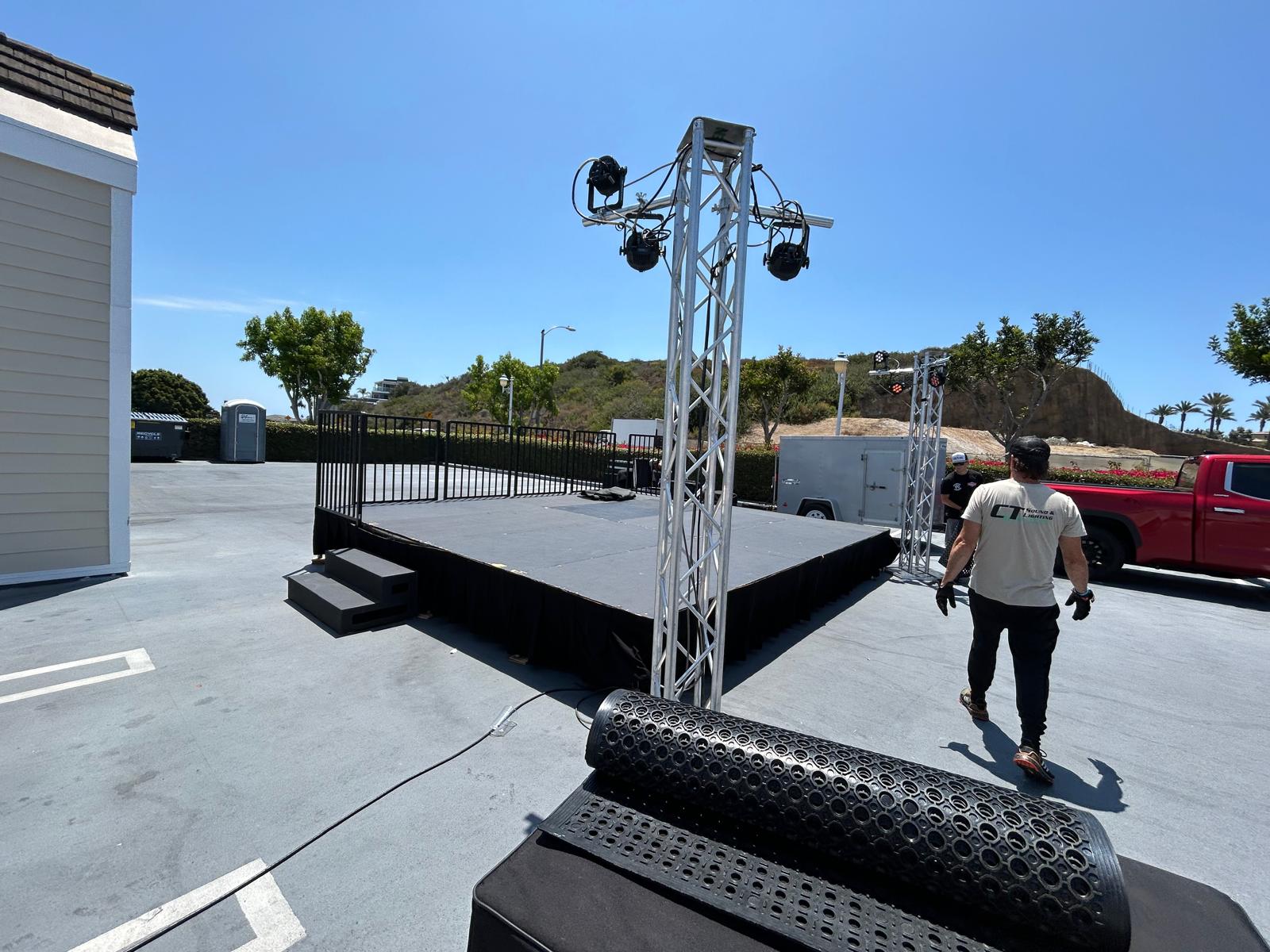 20x16 Stage With Lighting Side Angle