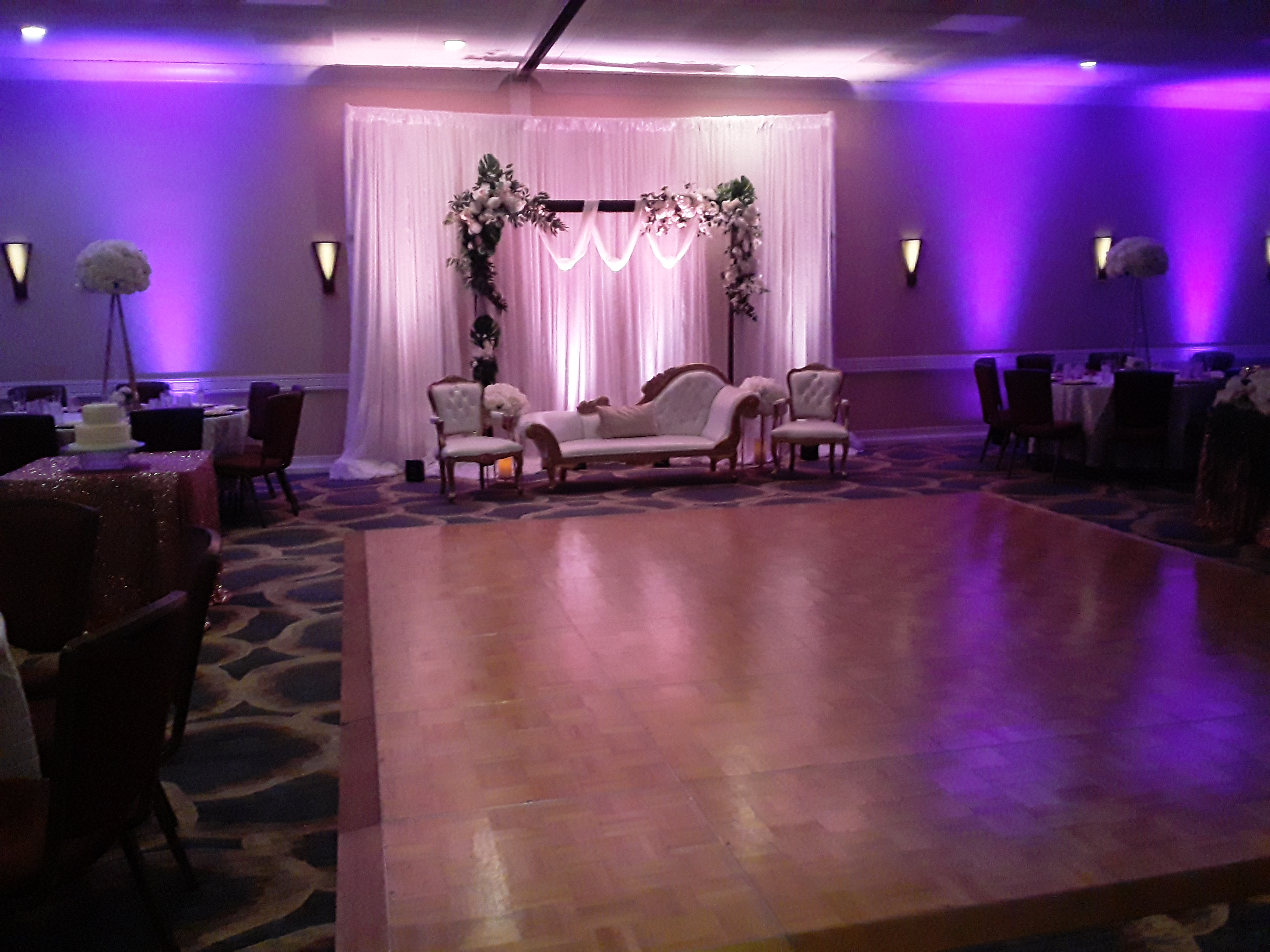 Wedding up-lighting and room ambiance